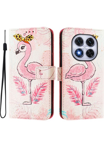 Xiaomi Redmi Için Note 14 Pro+ 5g/xiaomi Poco X7 5g/xiaomi Redmi Note 14 Pro 5g Deri Kılıf Enkay Şapka-Prens Desen Baskı Kartı Yuvası Halkalı Telefon Kılıfı Kapak-Kuş (Yurt Dışından)