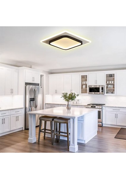 50 x 50 cm Akrilikli Kare Kumandalı Dimli 3 Işık Renkli LED Tavan Lambası, Modern Avize fırsatları