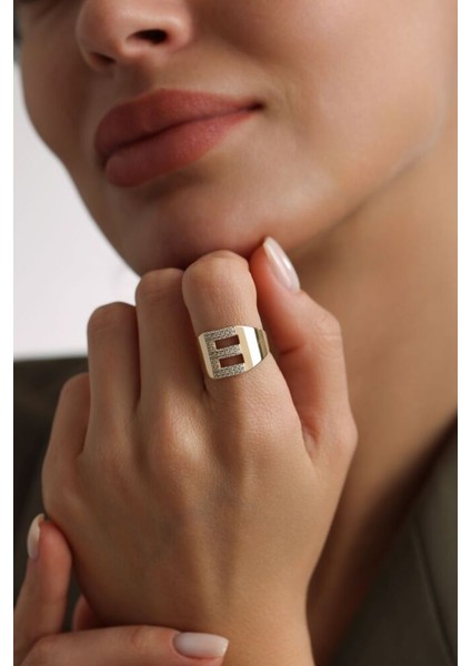 Harf Yüzük 14 Ayar -E-