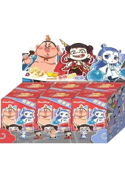Nezha Ao Beng ile Film Nezha Sihirli Çocuğun El Kuklası Iniyor 2 Masaüstü Süsü Anime El Yapımı Ofis (Yurt Dışından)