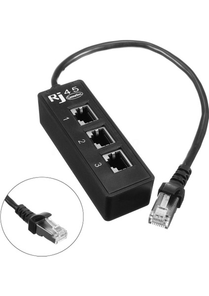 RJ45 Erkek - 3 RJ45 Dişi Bağlantı Noktası Ağ Genişletici Kablo Ayırıcı Lan Ethernet (Yurt Dışından) modelleri