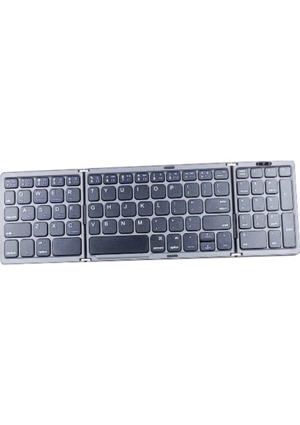 Katlanabilir Bluetooth Klavye, Ios, Android, Windows Pc Dizüstü Akıllı Telefon Için USB Şarj Edilebilir Kablosuz Klavye - Gri (Yurt Dışından)