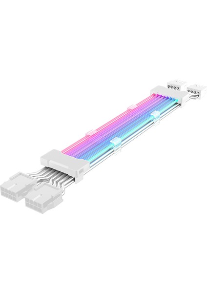 Pc Kasa Psu Uzatma Argb Kablosu Atx 2X8PIN Pcı-E Gpu Neon Renkli Çizgi Argb Streamer Transfer Grafik Kartı Güç Kablosu (Yurt Dışından)