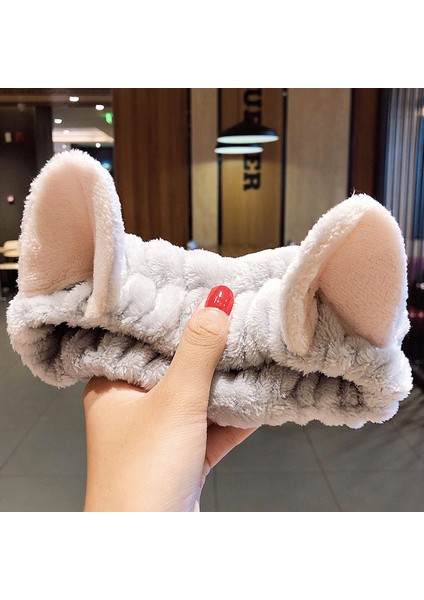 Yüz Yıkama Bandı Yumuşak Sıcak Mercan Polar Hayvan Kulaklar Bayanlar Kafa Bandı Kızlar Başörtüsü Moda Saç Aksesuarları (Yurt Dışından)