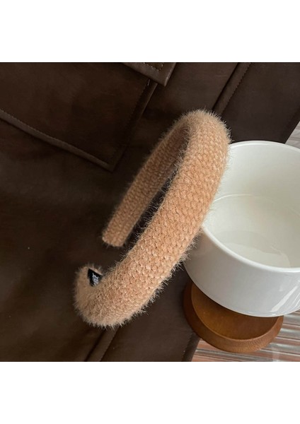 Ilkbahar ve Yaz Şampanyası Maillard Yüksek Kafatası Saten Kafa Bandı, Üst Düzey Kadın Sünger Kafa Bandı, Yeni Geniş Kenarlı Saç Demeti Kafa Bandı (Yurt Dışından)