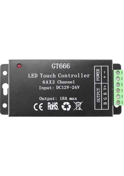 GT666 Rgb LED Denetleyici Kablosuz Rf Dokunmatik Uzaktan Dc 12 V 24 V 18A 3 Kanal Işıklar Bant Dimmer Anahtarı (Yurt Dışından)