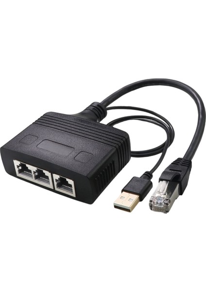RJ45 Ağ Ayırıcı Adaptör Erkek 1 Sürükle 3 1000 Mbps Yüksek Hızlı Arayüz Ağ Dağıtıcı Adaptörü (Yurt Dışından)