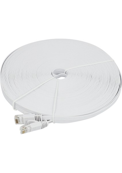 Cat 6 Ethernet Kablosu 100 Ft (30 Metre) Düz Ince Uzun Internet Ağı Lan Bağlantı Kabloları, Cat6 Yüksek Hızlı Bilgisayar Kablosu (Yurt Dışından)