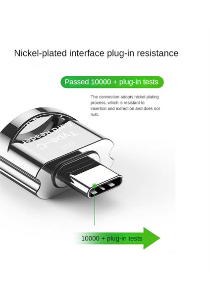 Tf Kart Okuyucu Tf Kart Tip-C Kart Okuyucu Otg Adaptör Hafıza Kartı USB C Cep Telefonları Için Yüksek Hızlı Dizüstü Bilgisayar B (Yurt Dışından)