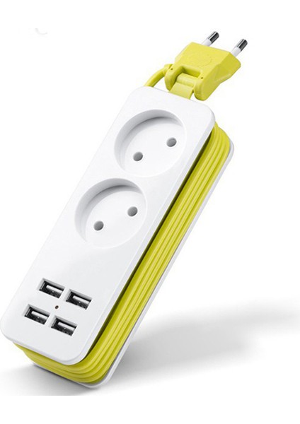 Ab Tak Güç Şeridi 4 USB Bağlantı Noktası Şarj Soketi, Akıllı Telefonlar Tabletler Için 1200 W Çoklu Taşınabilir Seyahat Fişi Adaptörü (Yurt Dışından) fiyatları