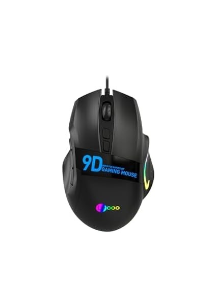 MS130 Kablolu 7200DPI 9 Makro Tuşlu Rgb LED Aydınlatmalı Gaming Optik Mouse Siyah