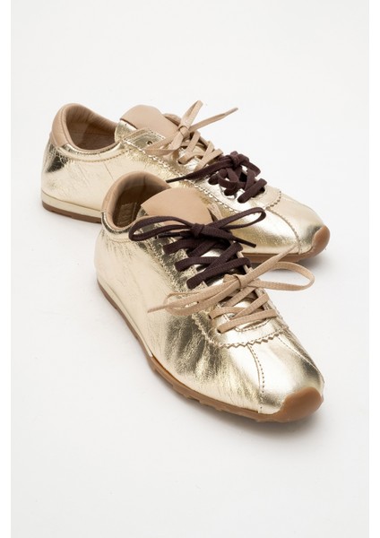 Crea Altın Deri Kadın Spor Ayakkabı