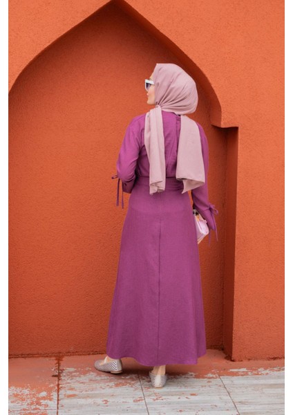 Anvelop Bağlamalı Etek Bluz Takım-Mor modelleri