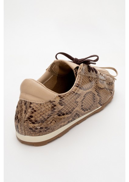 Crea Bej Desenli Deri Kadın Spor Ayakkabı fırsatları