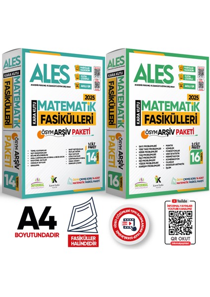 2025 Ales Matematik Kara Kutu 1 ve 2.cilt Fasikül Seti (30LU) Ösym Çıkmış Soru Bankası Çözümlü Paket fiyatları