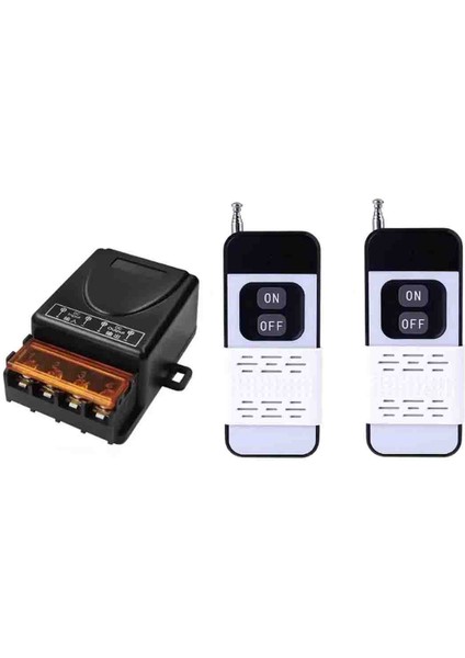 Garaj Kapısı 1000 Metre Alıcılı 2 Uzaktan Kumanda ve 1 Röle Alıcısı 433 Mhz Radyo Frekanslı 220V 30A Aydınlatma Sistemleri, Su Pompası, Ev Aletleri, Çiftlik Sulama ve Elektrik Ekipmanları Için