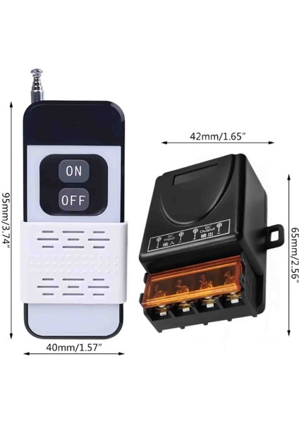 Garaj Kapısı 1000 Metre Alıcılı 2 Uzaktan Kumanda ve 1 Röle Alıcısı 433 Mhz Radyo Frekanslı 220V 30A Aydınlatma Sistemleri, Su Pompası, Ev Aletleri, Çiftlik Sulama ve Elektrik Ekipmanları Için