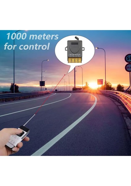 Garaj Kapısı 1000 Metre Alıcılı 2 Uzaktan Kumanda ve 1 Röle Alıcısı 433 Mhz Radyo Frekanslı 220V 30A Aydınlatma Sistemleri, Su Pompası, Ev Aletleri, Çiftlik Sulama ve Elektrik Ekipmanları Için