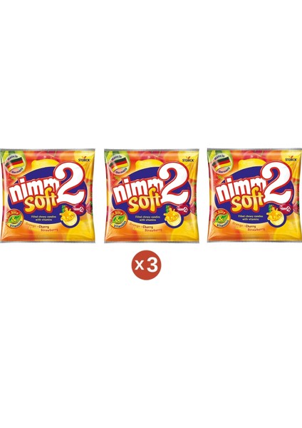 Nimm2 Soft Karışık Meyve Aromalı Şeker 116 gr (3 Adet)
