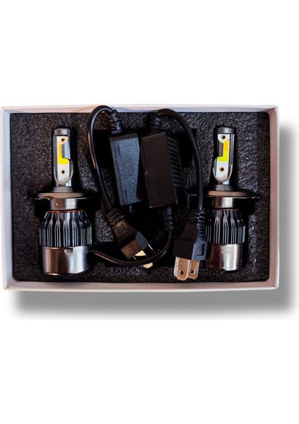 F30 3 Renk H4 LED Xenon Pembe Buz Mavi Beyaz (Çakarlı) 12V 15000 Lümen
