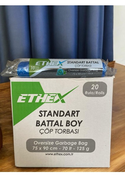 Ethex Battal Standart Çöp Poşeti 125 gr 75X95 - 20 Rulo