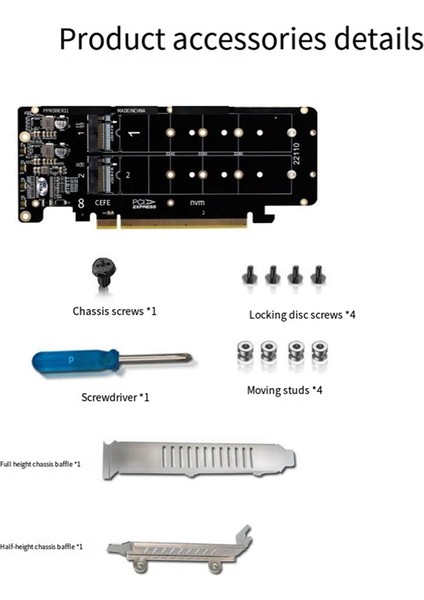 PCIEX16 - M.2 M-Key NVMEX4SSD 2u Sunucu Dizisi Genişletme Adaptörü Ayırıcı Çok Fonksiyonlu Taşınabilir Kart (Yurt Dışından)