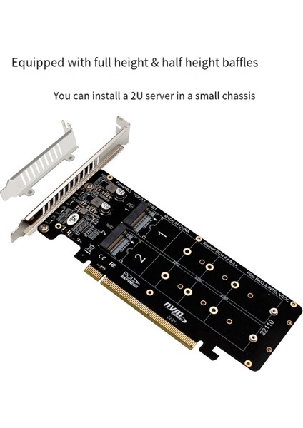PCIEX16 - M.2 M-Key NVMEX4SSD 2u Sunucu Dizisi Genişletme Adaptörü Ayırıcı Çok Fonksiyonlu Taşınabilir Kart (Yurt Dışından)