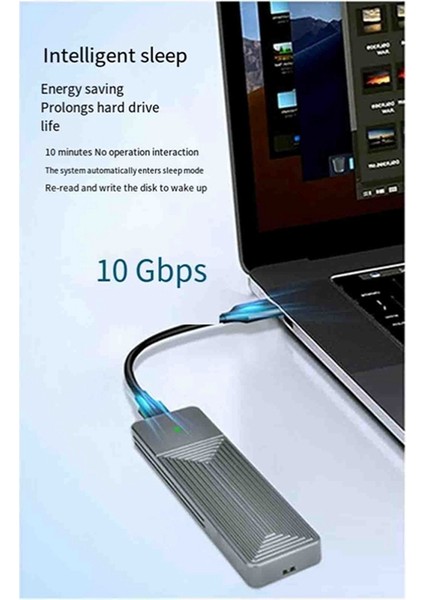 Alüminyum Alaşımlı M.2 Katı Hal SSD Tip-C USB 3.2 Arayüzü 10 Gbps Nvme JMS583 Çift Kablolu Tek Anlaşma (Yurt Dışından)