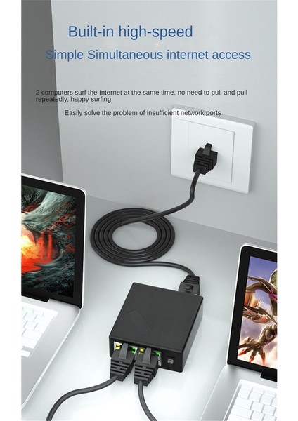 1 In 2 Out 1000 Mbps RJ45 Ağ Kablosu Genişletici Gigabit Ağ Anahtarı Gigabit Splitter Pc Laptop Için Yönlendirici Ab Tak (Yurt Dışından)