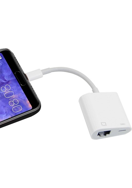 C Tipi Otg Ethernet Adaptörü USB C RJ45 Ethernet Lan Kablolu Ağ Dönüştürücü 100 Mbs C Tipi Cep Telefonu Tablet (Yurt Dışından)