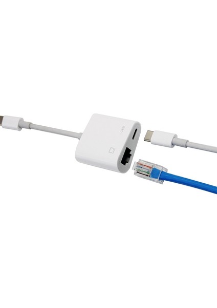 C Tipi Otg Ethernet Adaptörü USB C RJ45 Ethernet Lan Kablolu Ağ Dönüştürücü 100 Mbs C Tipi Cep Telefonu Tablet (Yurt Dışından)