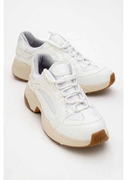 Letty Beyaz Baskı Fileli Kadın Spor Ayakkabı