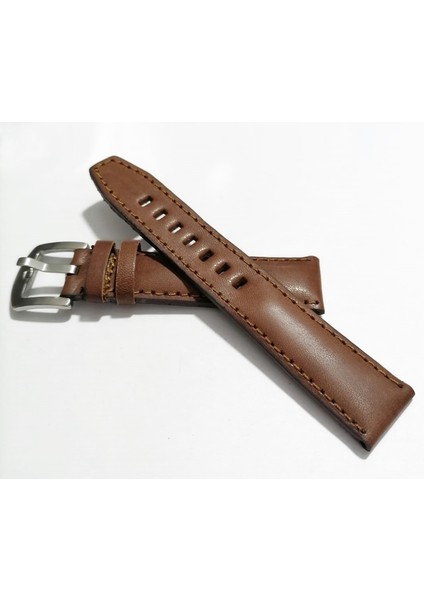 Fado&her Saate Uyumlu Yarım Kroko Hakiki Dana Derisi Saat Kordonu 20 mm (202) Kahve