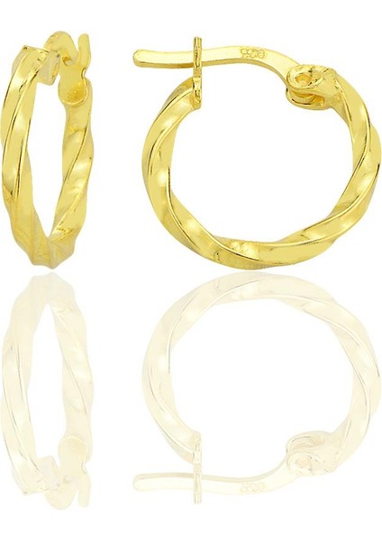 Gümüş Altın Yaldızlı 15 mm Şarnel Burgu Halka SGTL12785GOLD