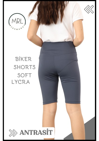 Biker Şort Yüksek Bel Iç Göstermez Esnek Yumuşak Likralı Soft Biker Basics Antrasit HB4070 fiyatları