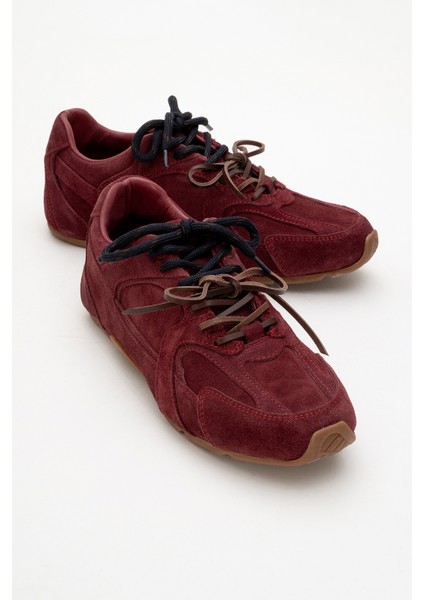 Serena Bordo Süet Deri Kadın Spor Ayakkabı