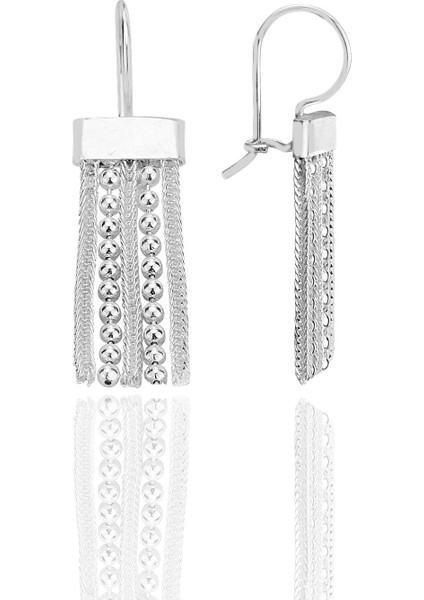 Gümüş 5 Sıra Toplu Midyat Hasırı Küpe SGTL12800GUMUS