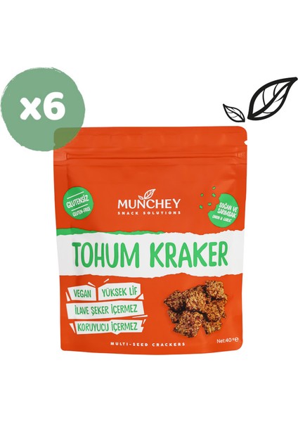 6'lı Soğan Sarımsaklı Tohum Kraker 240 gr
