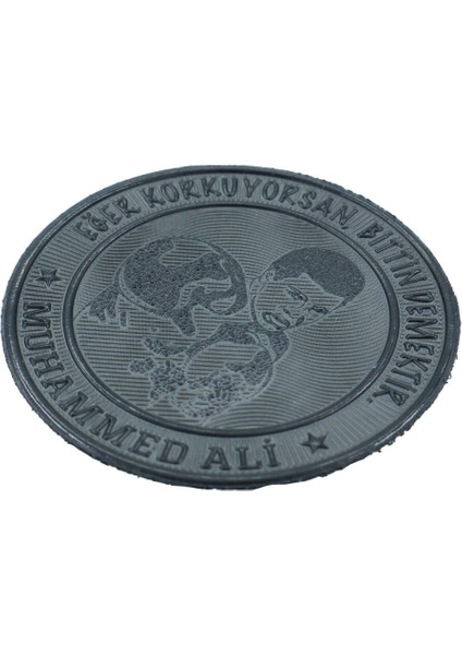 Muhammed Ali “eğer Korkuyorsan, Bittin Demektir” Bej Patch – 7 cm