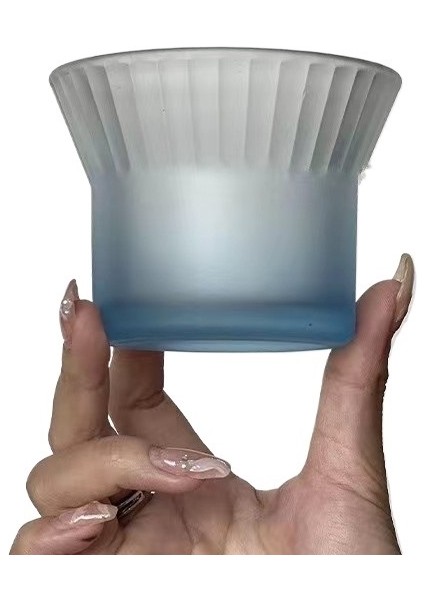 Yaratıcı Gelişmiş Degrade Renk Asılı Kulak Kahve Fincanı Soğuk Içecek Fincanı Dikey Desen Cam Fincan Latte Fincanı Ev Içme Suyu Cam Fincanı (Yurt Dışından)