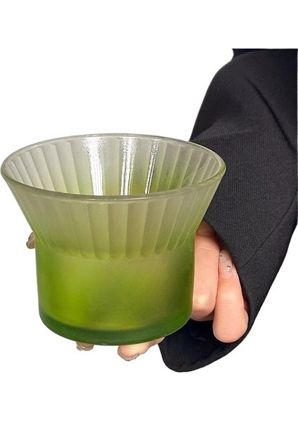 Yaratıcı Gelişmiş Degrade Renk Asılı Kulak Kahve Fincanı Soğuk Içecek Fincanı Dikey Desen Cam Fincan Latte Fincanı Ev Içme Suyu Cam Fincanı (Yurt Dışından) fiyatları