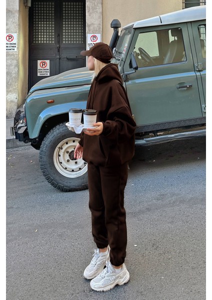 Unisex Oversize 3 Iplik Şardonlu Eşofman Takımı