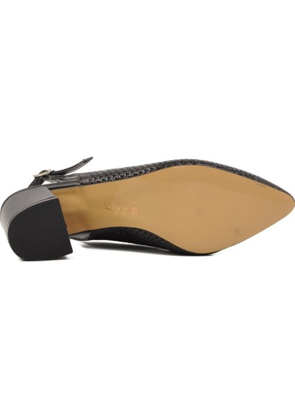 PC-54727 Z Siyah Kadın Abiye Ayakkabı Stiletto