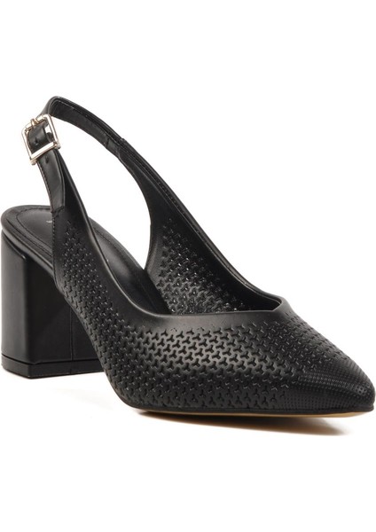 PC-54727 Z Siyah Kadın Abiye Ayakkabı Stiletto
