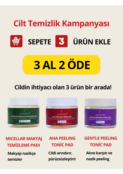Micellar Makyaj Temizleme Pedi Nemlendirici Babassu Yağı ve Hindistan Cevizi Yağı 40 Adet Ped