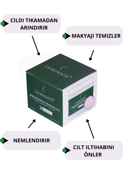 Micellar Makyaj Temizleme Pedi Nemlendirici Babassu Yağı ve Hindistan Cevizi Yağı 40 Adet Ped