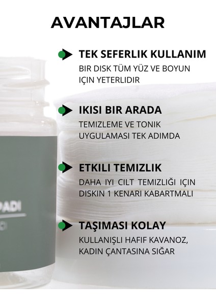 Micellar Makyaj Temizleme Pedi Nemlendirici Babassu Yağı ve Hindistan Cevizi Yağı 40 Adet Ped
