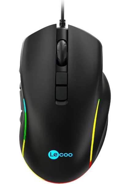 Menashop MS140 Kablolu 6400DPI 10 Makro Tuşlu Rgb LED Aydınlatmalı Gaming Optik Mouse Siyah
