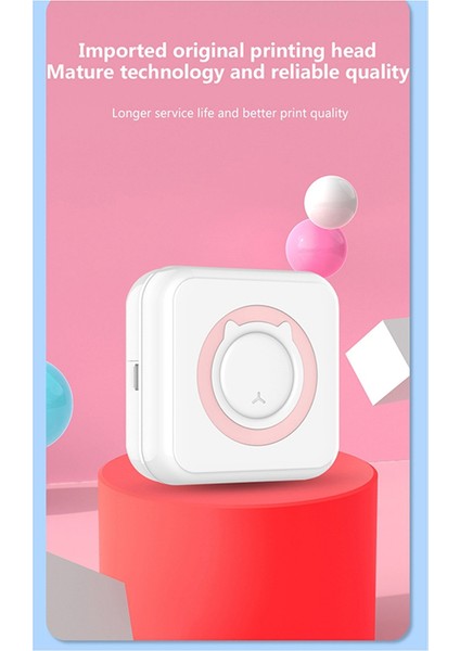 Mini Termal Yazıcı Kablosuz Bluetooth Yazıcı Kendinden Yapışkanlı Kağıt + Renkli Kalem Pembe ile Çok Fonksiyonlu Etiket Yazıcısı (Yurt Dışından) fiyatları