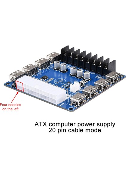 20 Pin/24 Pin Atx Güç Kaynağı Kesme Panosu 5 V/2A USB Şarj Masaüstü Kasa Güç Kaynağı Adaptör Panosu, B (Yurt Dışından)